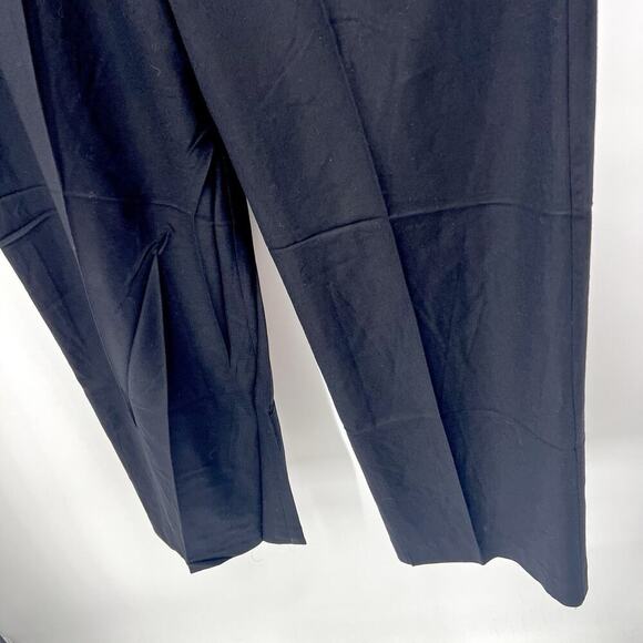 Eskandar Black 100% Wool Pull On Wide Leg Trouser Pants Size 3 - Picture 2 of 6